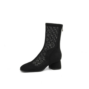 Small Feet Lace Mesh Chunky Short Boots MS167