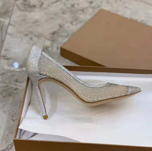 Small Feet Lace Mesh Rhinestone Dress Heels AW2622