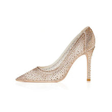Small Feet Lace Mesh Rhinestone Dress Heels AW2622