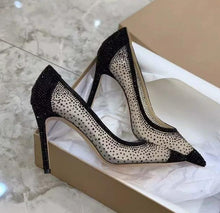 Small Feet Lace Mesh Rhinestone Dress Heels AW2622