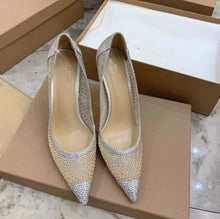 Small Feet Lace Mesh Rhinestone Dress Heels AW2622