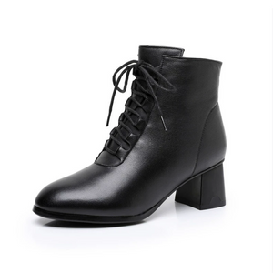 Small Feet Lace Up Chunky Leather Boots FS175
