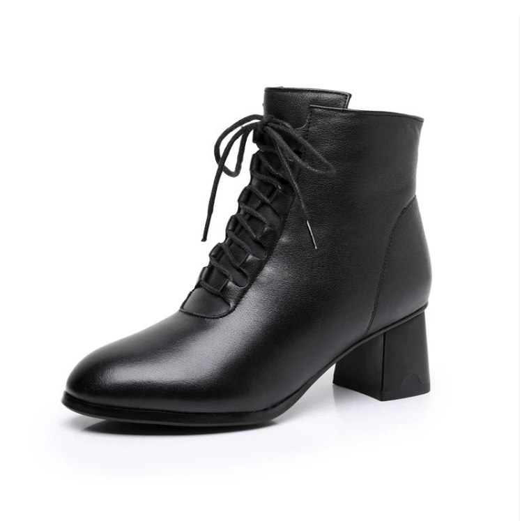 Small Feet Lace Up Chunky Leather Boots FS175