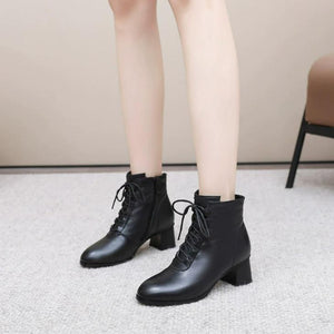Small Feet Lace Up Chunky Leather Boots FS175