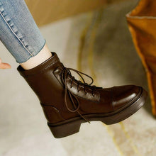 Small Feet Lace Up Flat Heel Boots MS162
