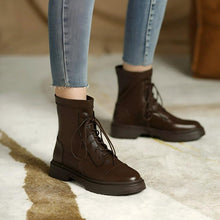 Small Feet Lace Up Flat Heel Boots MS162