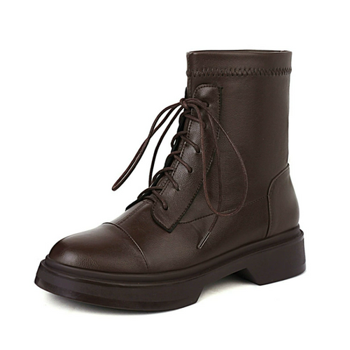 Small Feet Lace Up Flat Heel Boots MS162