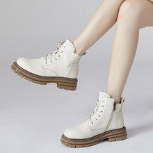 Small Feet Lace Up Thicksole Boots With Side Zipper MS289