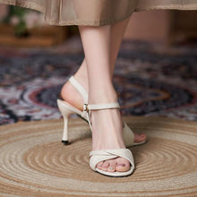 Small Feet Ladies Cross Strap Open Toe Heels MS67