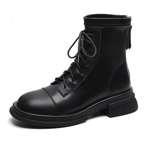 Small Feet Ladies Lace Up Ankle Boots With Zipper MS200