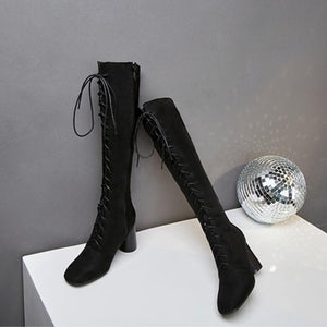 Small Feet Ladies Under Knee Long Boots BS398