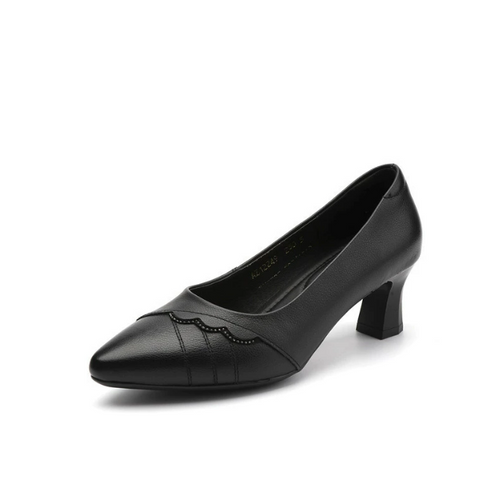 Small Feet Mid Heel Leather Work Shoes TS196