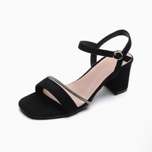 Small Feet Open Toe Chunky Heel Suede Sandal Shoes TS422