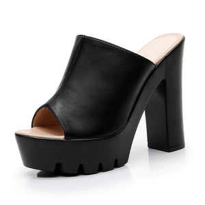 Small Feet Peep Platform Chunky High Heel Sandals MS89