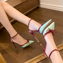 Small Feet Pointed Ankle Strap Heel With Bow Tie AW2631