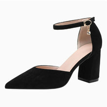 Small Feet Pointy Ankle Strap Chunky Shoes SS27116