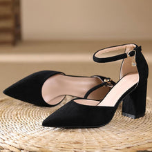 Small Feet Pointy Ankle Strap Chunky Shoes SS27116