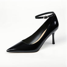 Small Feet Pointy Ankle Strap Patent Heel Pumps TS330