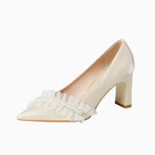 Small Feet Pointy Beig Satin Heels SS2759