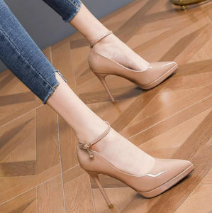 Small Feet Pointy High Heel Ankle Strap Patent Shoes TS213