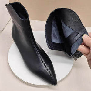 Small Feet Pointy Leather Ankle Boots TS267