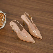 Small Feet Pointy Slingback Metallic Heel Shoes SS2761