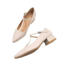 Small Feet Pointy T Strap Block Shoes AW2670