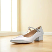 Small Feet Pointy T Strap Block Shoes AW2670