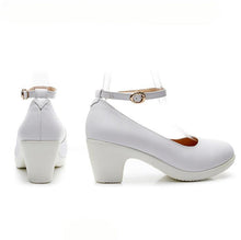 Small Feet Round Toe Ankle Strap Mid Heel Shoes FS328