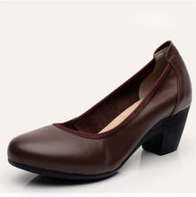 Small Feet Round Toe Block Heel Work Shoes ES105