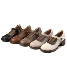 Small Feet Round Toe Mary Jane Leather Shoes TS476
