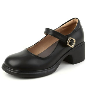 Small Feet Round Toe Mary Jane Leather Shoes TS476
