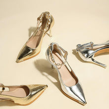 Small Feet Side Empty Metallic Heel Pumps AW2698