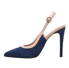Small Feet Silk Satin Slingback Heels Shoes MS66
