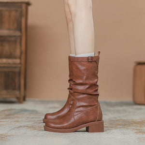 Small Feet Size 3 Hidden Heel Mid Calf Boots MS313