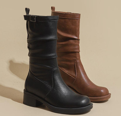 Small Feet Size 3 Hidden Heel Mid Calf Boots MS313