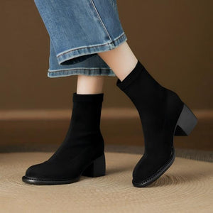 Small Feet Slip On Block Short Boots FS191
