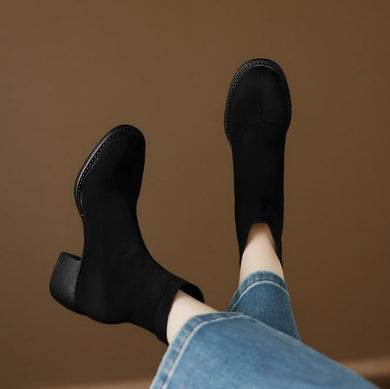 Small Feet Slip On Block Short Boots FS191