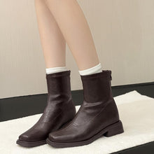 Small Feet Square Block Back Zipper Boots AW2679