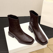 Small Feet Square Block Back Zipper Boots AW2679