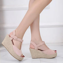 Small Feet T Strap Peep Wedge Sandal Shoes SS27112