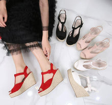 Small Feet T Strap Peep Wedge Sandal Shoes SS27112