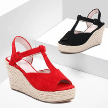 Small Feet T Strap Peep Wedge Sandal Shoes SS27112
