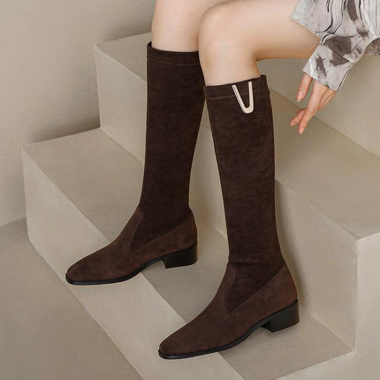 Small Feet Under Knee Block Heel Boots FS118