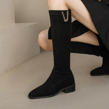 Small Feet Under Knee Block Heel Boots FS118