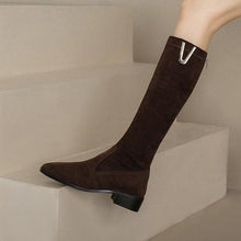 Small Feet Under Knee Block Heel Boots FS118