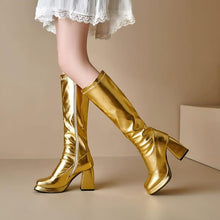 Small Feet Under Knee Chunky High Heel Boots MS165