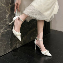 Small Feet White Satin Ankle Strap Heels FS55