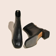 Small Feet Women's Block Heel Back Zipper Boots MS162
