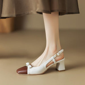 Small Feet Women's Block Heel Slingback Sandals MS122